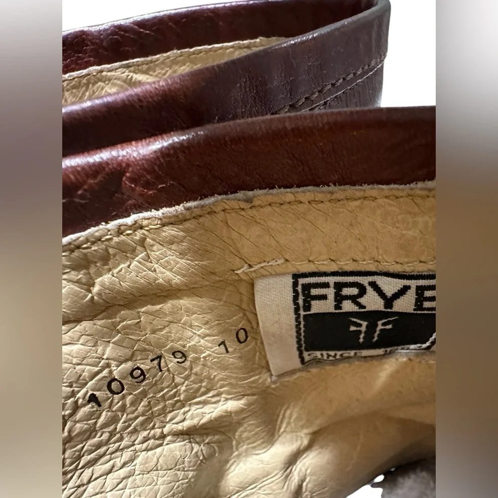 FRYE LEATHER ZIPPER ANKLE Distressed BOOTS SIZE 8B B2 - Picture 5 of 8